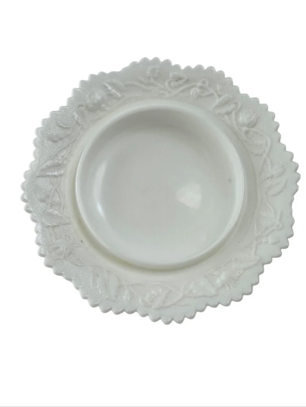 Vintage Imperial Glass Rose Milk Glass Covered Butter Dish 1950s-70s